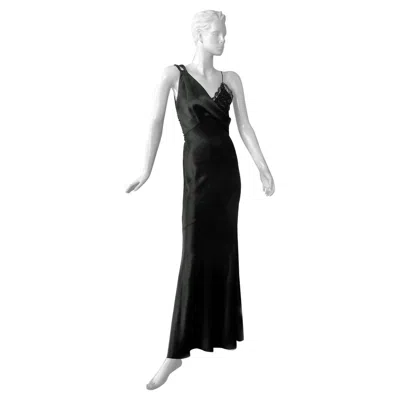 Pre-owned Dior Christian  Deco Inspired Rich Black Bias Cut Gown