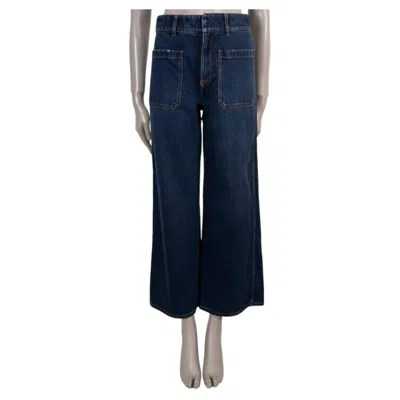 Pre-owned Dior Christian  Deep Blue Cotton 2021 Denim Couture Flared Jeans Pants 36 Xs