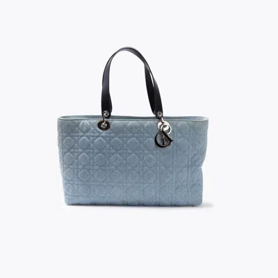 Dior Christian  Denim Cannage Tote Bag