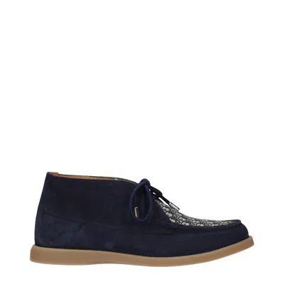 Dior Christian  Derby Men's Suede Blue/beige