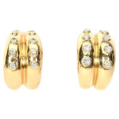 Pre-owned Dior Christian  Diamond Hoop Earrings In Multi