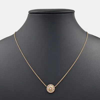 Pre-owned Dior Christian  Diamond Opal 18k Rose Gold De Vent Necklace