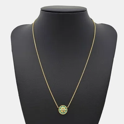 Pre-owned Dior Christian  Diamond Rose De Vent Necklace In Multicolor