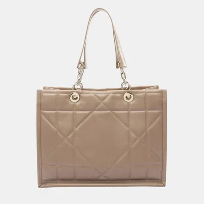 Pre-owned Dior Christian   Essential Medium Archi Cannage Tote Bag Leather Beige In Sand