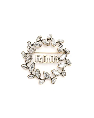 Dior Christian   J'a Rhinestone Brooch In Metallic