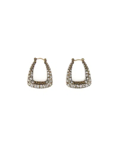 Dior Christian   J'a Rhinestone Earrings In Gold