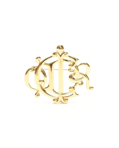 Dior Christian   Logo Brooch In Gold