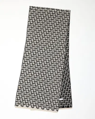 Dior Christian   Oblique Wool Scarf In Multi