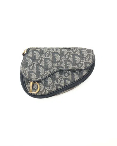 Dior Christian   Trotter Saddle Pouch In Navy