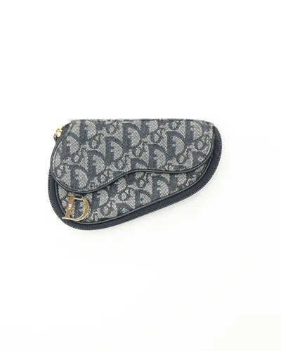 Dior Christian   Trotter Saddle Pouch In Blue