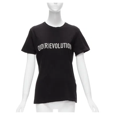 Pre-owned Dior Christian  Evolution Black Cotton Linen Logo Print Tshirt M