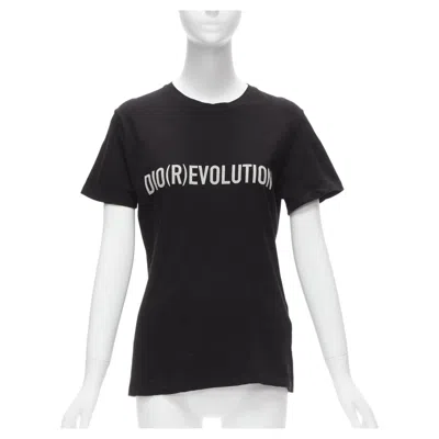 Pre-owned Dior Christian  Evolution Black Cotton Linen Logo Print Tshirt M