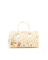 Dior Christian  Issimo Embroidered Flowers Boston Bag In Neutral