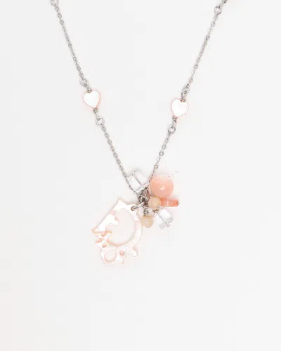 Dior Christian  Issimo Logo Necklace In Silver