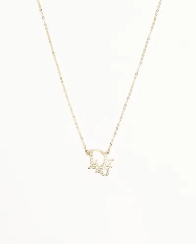 Dior Christian  Issimo Rhinestone Logo Necklace