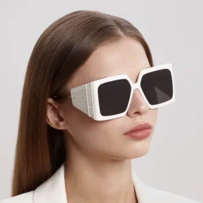 Pre-owned Dior Christian  Solar-s1u-95a0-59 White Sunglasses In Gray
