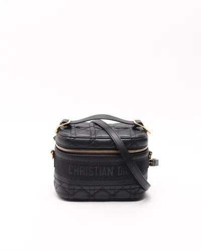 Dior Christian  Travel Vanity Case Bag In Black