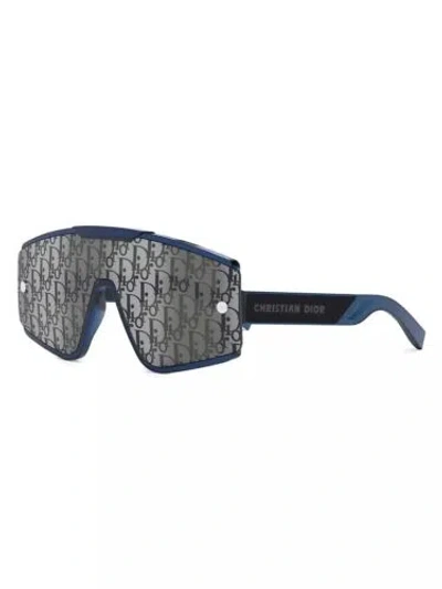 Pre-owned Dior Christian  Xtrem Mu 30a Blue Mask Sunglasses With Interchangeable Lenses In Gray