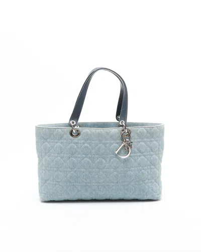 Dior Christian  Dnim Cannage Lady  Bag In Purple