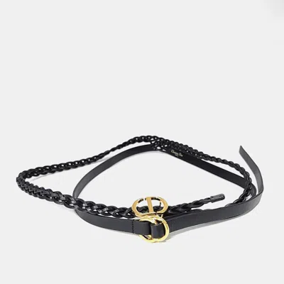 Pre-owned Dior Christian  Double Belt In Black