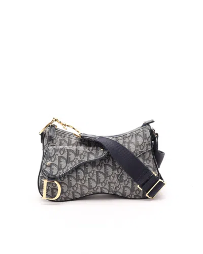 Dior Christian  Double Saddle Bag In Purple