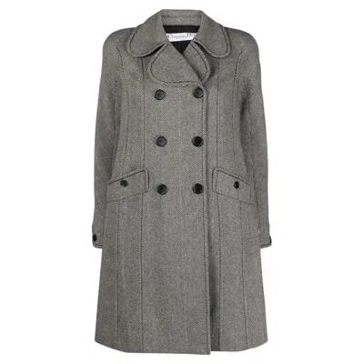Pre-owned Dior Christian  Double-breasted Coat In Gray