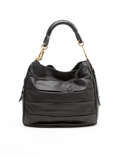 Dior Christian  Draped Hobo Bag In Black