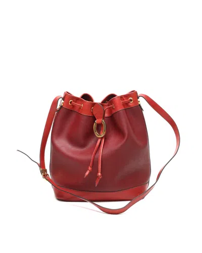 Dior Christian  Drawstring Bucket Bag In Red