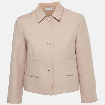 Pre-owned Dior Christian  Dusty Rose Wool Blend Jacket M In Pink