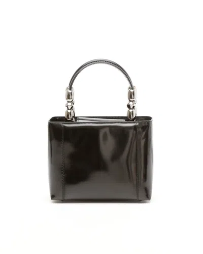 Dior Christian  Enamel Maris Pearl Bag In Black