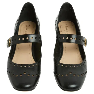Pre-owned Dior Christian  Escarpins Eu38.5 Baby D Black Leather Pumps Shoes Uk5.5 Us8