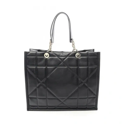 Pre-owned Dior Christian  Essential Tote Archicannage Quilt Calfskin Black Leather Tote Bag Bag ()