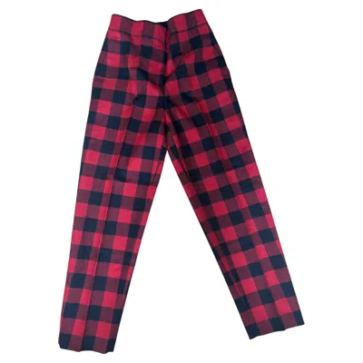 Pre-owned Dior Christian  Fall/winter 2019 Runway Red And Black Checked Wool Trousers