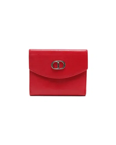 Pre-owned Dior Christian  Flap Card Holder In Red