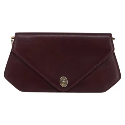 Pre-owned Dior Christian  Flap Chain Shoulder Bag Leather Burgundy Leather Shoulder Bag Bag ()