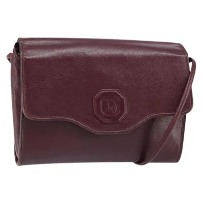 Pre-owned Dior Christian  Flap Shoulder Bag Leather Burgundy Leather Shoulder Bag Bag ()