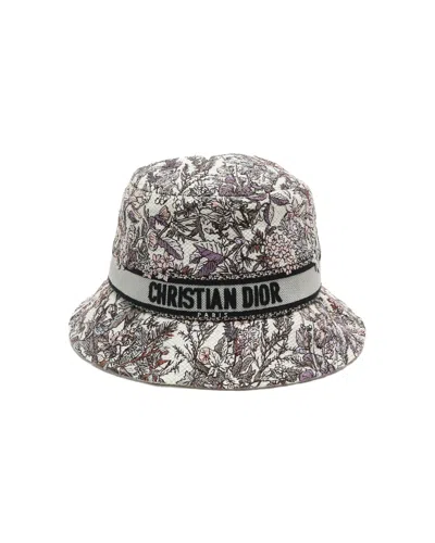 Pre-owned Dior Christian  Floral Bucket Hat, Size 58 In Multicolour