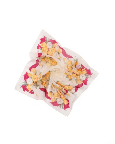 Dior Christian  Floral Silk Handkerchief In Multi