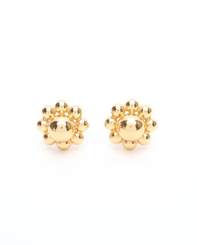 Dior Christian  Flower Clip-on Earrings In Gold