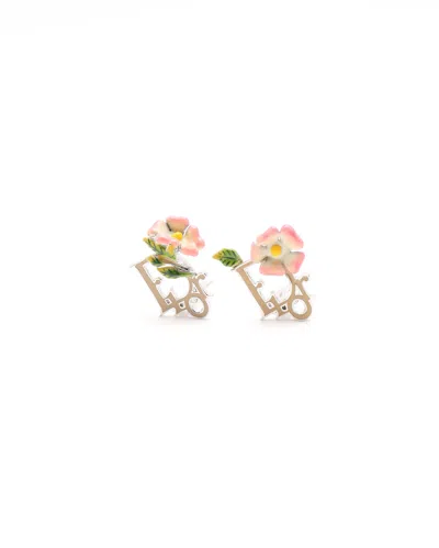 Dior Christian  Flower Clip-on Earrings In Multi