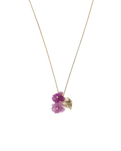 Dior Christian  Flower Necklace In Purple