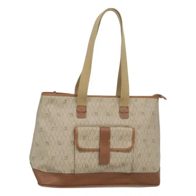 Pre-owned Dior Christian  Front Pocket Convertible Tote Canvas Beige Canvas Tote Bag Bag () In Sand