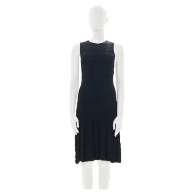 Pre-owned Dior Christian  F/w 2012 Black Viscose Midi Dress With Layered Detailing
