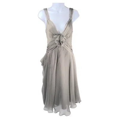 Pre-owned Dior Christian  Galliano 1styear Silk Chiffon Biascut Ballerina Gown Dress Ss1998 In Gray