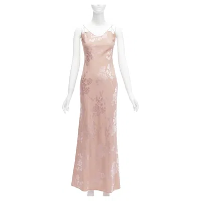 Pre-owned Dior Christian  Galliano Vintage 2009 Pink Oriental Floral Jacquard Dress Fr36 S