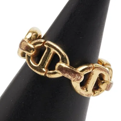Pre-owned Dior Christian  Gold Band Ring ()