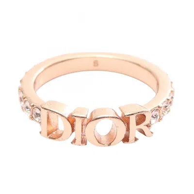 Pre-owned Dior Christian  Gold Clear Gold Plating Band Ring ()