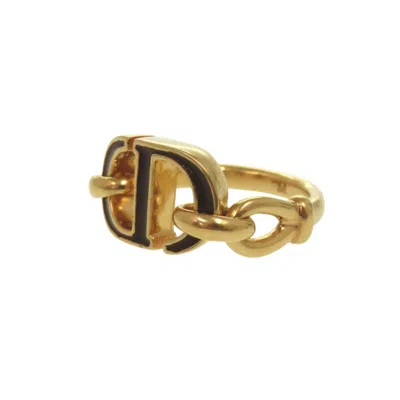 Pre-owned Dior Christian  Gold Gold Plating Band Ring ()