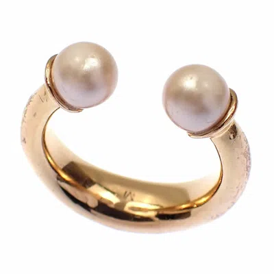 Pre-owned Dior Christian  Gold Gold Plating Band Ring ()