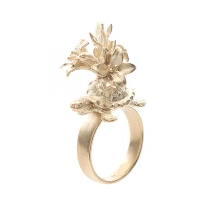 Pre-owned Dior Christian  Gold Gold Plating Band Ring ()